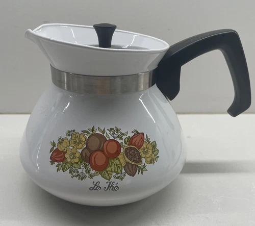 Vintage Corning Ware Tea Pot 6 Cup With Lid P104 Spice Of Life Le Th'e Teapot