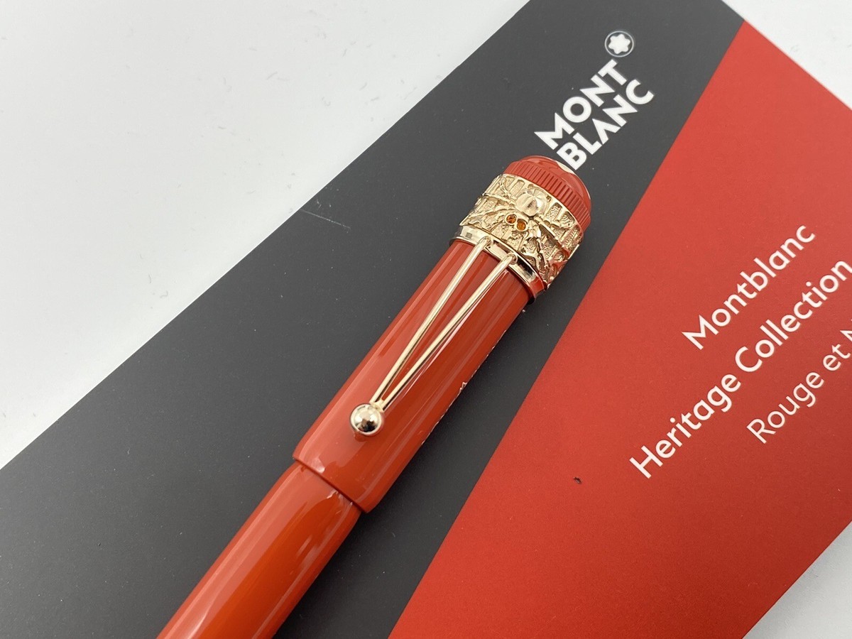 MONTBLANC HERITAGE ROUGE NOIR SPIDER CORAL F NIB FOUNTAIN PEN NEW
