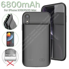 For iPhone X/XR/XSMax Battery Case Charger Charging Power Bank External 6800mAH