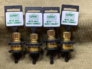 PACK OF 4 METAL MALE QUICK CONNECT/DISCONNECT FITTING FOR A STANDARD GARDEN HOSE