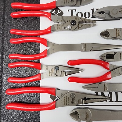 Snap-on Tools USA NEW 15pc RED Plier / Cutter / Wire Stripper Set