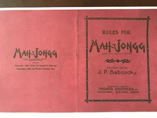 Mah Jong Instructions Rule Book - Babcock Rules for Mah-Jongg