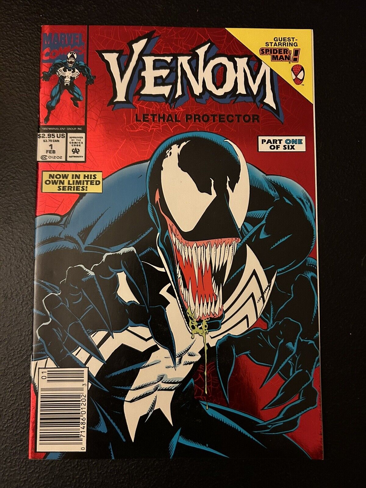 Venom Lethal Protector # 1 Newsstand Red Holo-Grafx Foil Cover NM- Cond.
