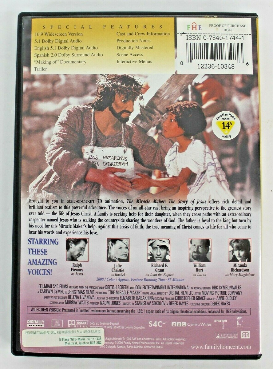 Miracle Maker - The Story Of Jesus DVD 2000 Religion Movie