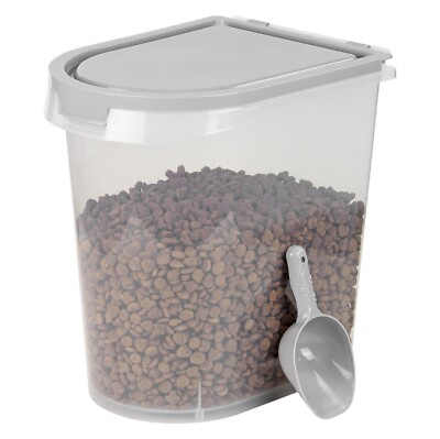 Vumdua Airtight Pet Food Storage Container With Scoop - 5-6 Lb Capacity, Farmhouse Style, Black Steel - View #13