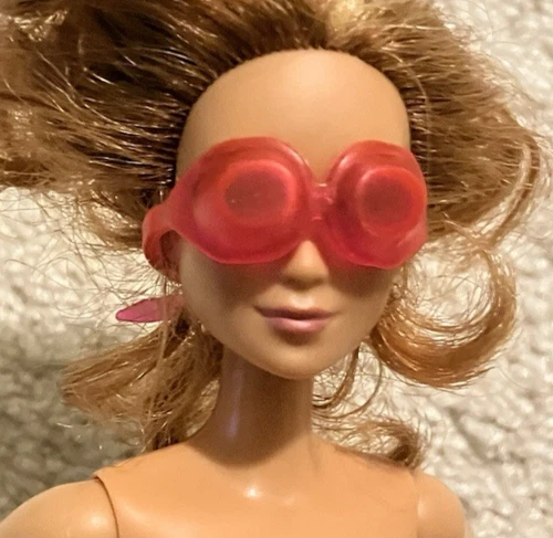 VTG Barbie doll Goggles pink translucent ADJUSTABLE 80's fashion accessory