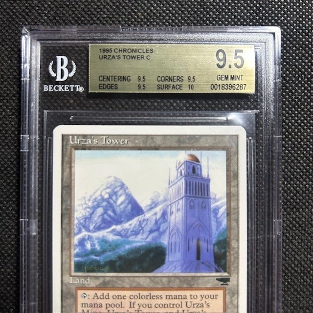 1995 MTG Magic The Gathering Chronicles Urza's Tower Mountains BGS 9.5+ Gem Mint - Image 2 of 3