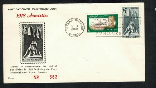 Canada #486-487, 1968 15¢ Vimy & 5¢ McRae Darnell cachet # 562 &  limited FDC