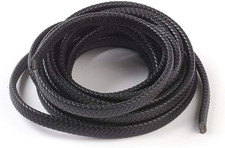 5 Meters 12X6Mm Flat Braided Leather Cord String Black Folded Bolo Leather