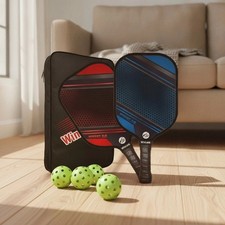 USAPA Graphite Pickleball Set with Carbon Fiber Paddles  Ball Kit