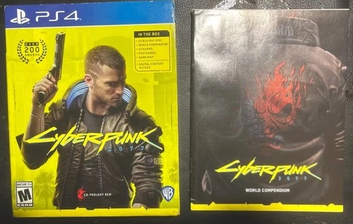 Cyberpunk 2077 (Sony PlayStation 4, 2020) Tested, 2 Discs w/Slipcover & Extras