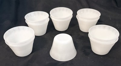 Lot of 11 - DYNAWARE PYR-O-RAY - #12 White Milk Glass 6 oz. Custard Cups
