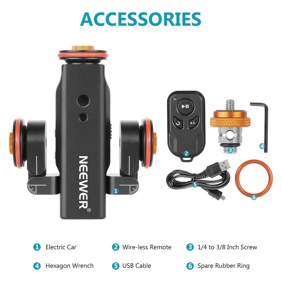 3-Wheels Wireless Video Camera Dolly 3-Speed Motorized Electric Track Rail Slide - Image 3 of 4