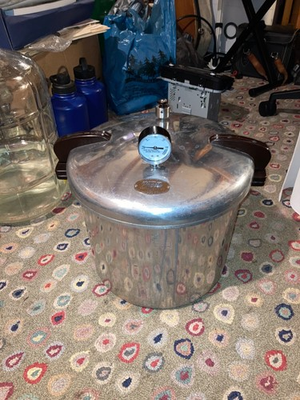 #ad 1950 Vintage Presto 21 qt Pressure Cooker Canner With Original Accessories USA $22.49