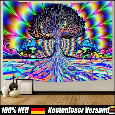 Fashionable Abstract Colorful Tree Tapestry Home Bedroom Dorm Rug Art Decoration