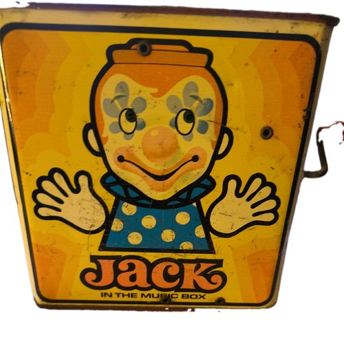 1971 Mattel Classic Jack In The Music Box Clown Toy Tested Works! Halloween