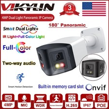 Vikylin 4MP Dual-Lens 180  Panoramic Dual Light Full Color IP Camera 2-Way Audio