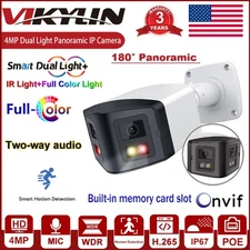 Vikylin 4MP Dual-Lens 180° Panoramic Dual Light Full Color IP Camera 2-Way Audio