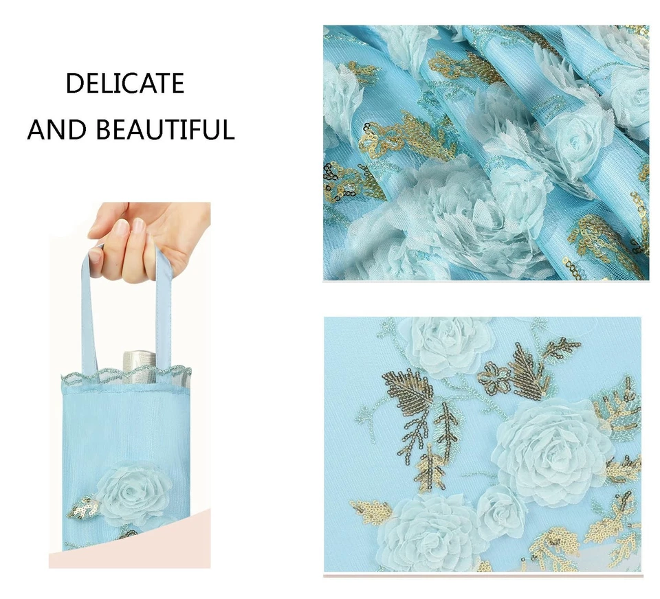 Parasol plegable de encaje bordado anti-UV para damas paraguas de boda-... Foto 4 de 4