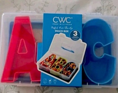 Cook With Color ABC Alphabet Snack Box Set, Perfect On-The-Go 3 Compartments NEW