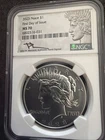 2023 Peace Dollar MS70 First Day of Issue Signed by John M. Mercanti