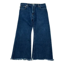 Levis 517 Jeans Men 36W 30L Blue Boot Cut Cotton Frayed Fringe Hem