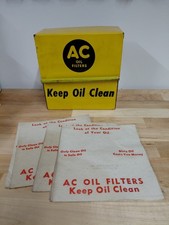 Vintage 1941 Ac Oil Filters Keep Oil Clean Dipstick Container With 15 Napkins
