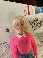 BARBIE & Ginger Pet Dog Doll Set with Accessories - 1997 Mattel - Vintage 