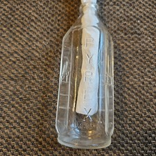 Antique Embossed Pyrex Clear Glass Nursing Bottle Baby Bottle 8 oz. Narrow Neck
