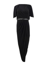 Adrianna Papell Women's Embellished Capelet Gown (4, Black) 652933280938