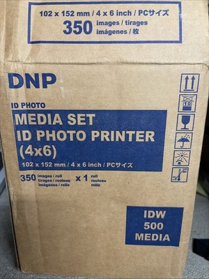DNP Media Set ID Photo Printer 4x6'' Paper and Ink Roll IDW500 350 Images NIB