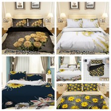 3D Flowers Leaves Colorful Quilt Cover Duvet Cover Comforter set