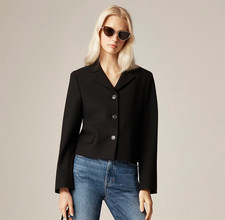 J.Crew NWT Black Cropped Four-Season Stretch Blazer Jacket Women's Size 8