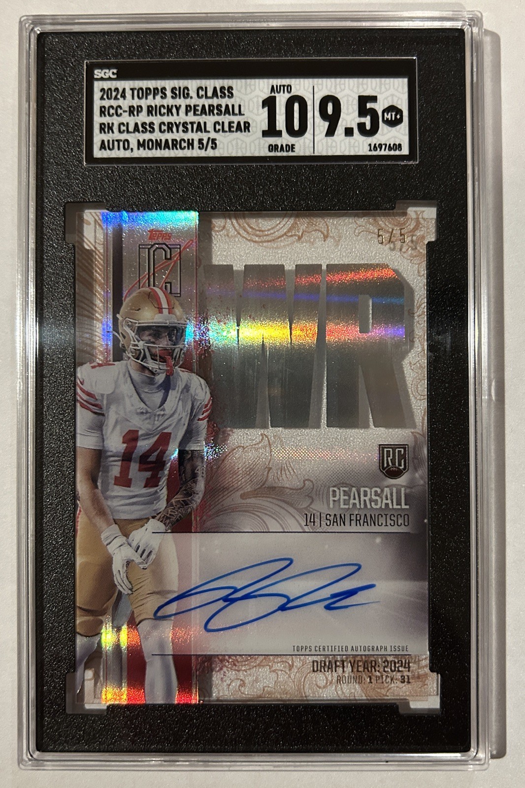 Ricky Pearsall Topps Signature Class Rookie Class Crystal Clear Autographs #RCCRP Monarch