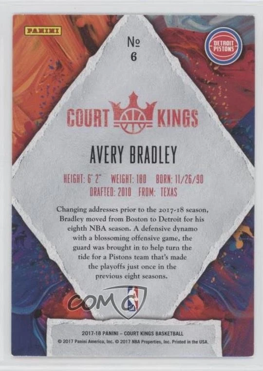 2017-18 Panini Court Kings Avery Bradley #6 - Image 2 of 2