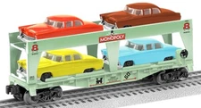 LIONEL MONOPOLY AUTO LOADER CARRIER CAR 6-26675! O GAUGE TOY TRAIN BOARD GAME
