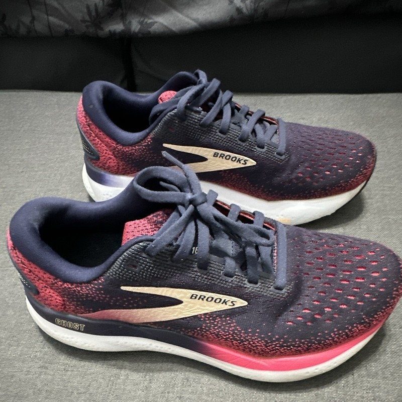 Brooks Ghost 16 Women’s Running Sneakers US 7.5 B Navy/Pink/White Cushioned
