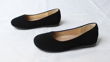 Dream Pairs Girl's Slip on Ballerina Flats AC2 Black Nubuck Size: US: 10 EU:28