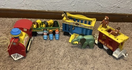 Fisher Price Circus Train Vintage Little People Play Family Animals