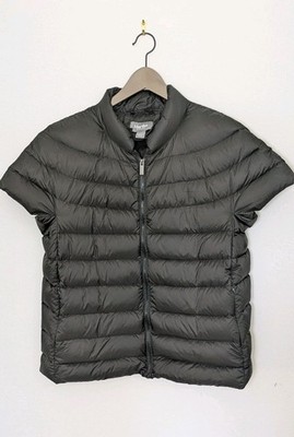 Martha Stewart Women's Short Sleeve Quilted Down Puffer Vest Black Sz M Outdoor