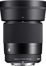 SIGMA 30mm f/1.4 DC DN CONTEMPORARY LENS FUJIFILM X SIGMA HOOD 4 YEAR WTY.