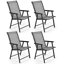 Folding chairs for outside, outdoor patio chairs set of 4, patio dinin