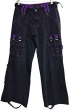 Tripp NYC Goth Pants Womens Size 9 Black  Purple Adjustable Gothic Streetwear B