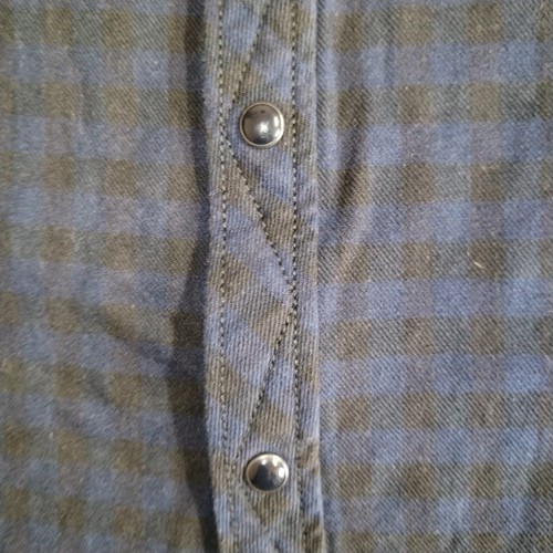 G Star Raw Shirt Mens S Blue Black Check Tailor Heavy Flannel Pearl Snap Western - Picture 9 of 20