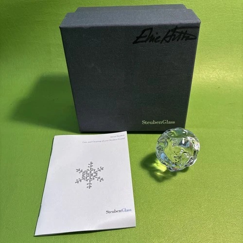 Steuben Glass Monkey Paperweight Signed Numbered 1282/2000 w/ Box X