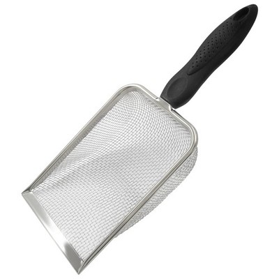 Murtenze Stainless Steel Cat Litter Scoop, Non-Stick Coated Metal Fine Black