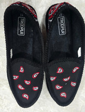 Men 11 Black/White-Red Bandana Slippers Trooper America Paisley KS-002E