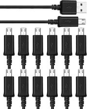 100x Black Micro USB Charger Cable Cord For Samsung Android Cell Phone Lot