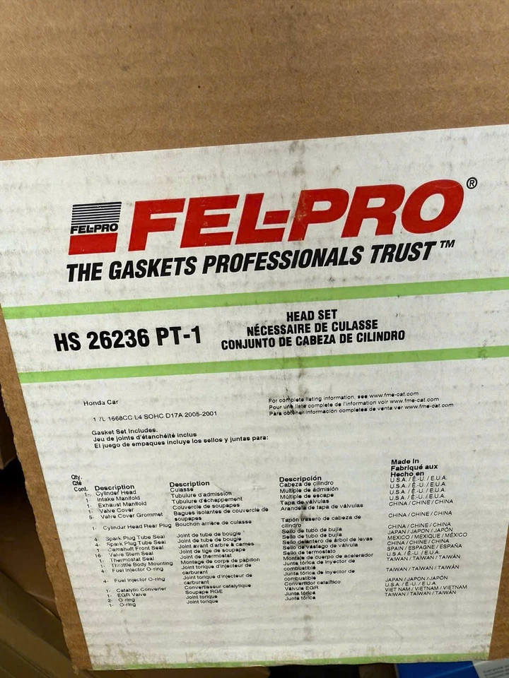 Fel-Pro HS 26236 PT-1 conjunto de junta de cabeça de cilindro para 01-05 Honda Civic - Imagem 2 de 2