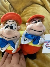 NEW DISNEY STORE PLUSH BEAN BAG TWEEDLE DEE/DUM  8" WITH TAG ALICE IN WONDERLAND